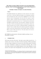 Why nature is good to think, feel and live by in the Joban divine speeches : some psychological perspectives on the worth of exposure to wild animals