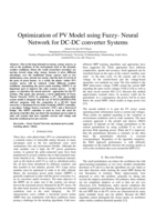 Optimization of PV Model using Fuzzy- Neural Network for DC-DC converter systems