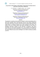 Evaluation of rapid product development technologies for production of prosthesis in developing communities