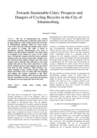 Towards sustainable cities : prospects and dangers of cycling bicycles in the city of Johannesburg