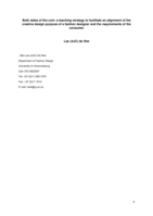 Both sides of the coin : a teaching strategy to facilitate an alignment of the creative design purpose of a fashion designer and the requirements of the consumer