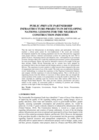 Public-private partnership infrastructure projects in developing nations : lessons for the Nigerian construction industry