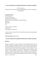 Who will perpetrate plagiarism? predictors of student plagiarism