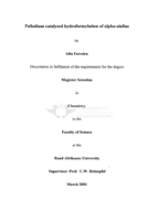 Palladium catalysed hydroformylation of alpha-olefins