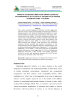 Types of aggressive behavior among learners with moderate intellectual disability in Nigeria as perceived by teachers