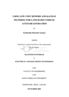 Using low cost sensors and kalman filtering for land-based vehicle attitude estimation