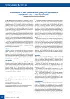 Assessment of safe endotracheal tube cuff pressures in emergency care – time for change?