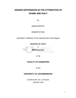 Gender differences in the attribution of shame and guilt