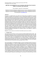 Drivers and barriers of lean construction practice in South African construction industry
