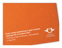 From vanity publishing to open access: missing link or virtual link?