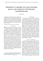 Simulation of vegetable oils steam reforming process and comparison with literature experimental data