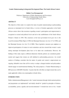 Gender mainstreaming in integrated development plans : the South African context