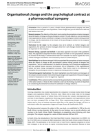 Organisational change and the psychological contract at a pharmaceutical company