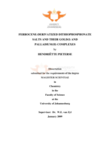 Ferrocene-derivatized dithiophosphonate salts and their gold(I) and palladium(II) complexes