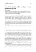 Course evaluation for low pass rate improvement in Engineering education
