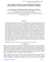 Oral motor and articulation therapies on speech intelligibility among persons with down syndrome