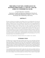 The impact of non-compliance to business processes : a case of a South African commercial bank