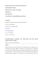 Conceptualizing learning and adaptation for the South African social system