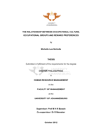The relationship between occupational culture, occupational groups and reward preferences