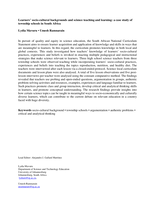 Learners’ socio-cultural backgrounds and science teaching and learning : a case study of township schools in South Africa