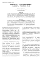 The construction of a normative scale of locus of control.