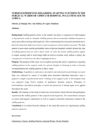 Nurses experiences regarding staffing patterns in the Surgical wards of a private hospital in gauteng south Africa.