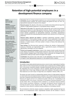 Retention of high-potential employees in a development finance company