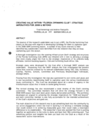 Creating value within "Florida Swimming Club" : strategic imperatives for 2008 and beyond.