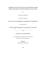 Assessment of structural quality of houses delivered through the people's housing process in South Africa
