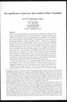 The significance of poverty and wealth in Plato's Republic