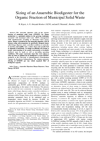 Sizing of an anaerobic biodigester for the organic fraction of municipal solid waste