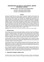 Organisation culture of a successful Limpopo Secondary School