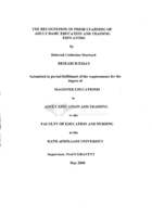 The recognition of prior learning of adult basic education and training educators