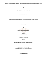 Social assessment of the Amangwane community campsite project