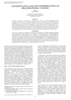Cognitive style and the interpretation of organisational change.