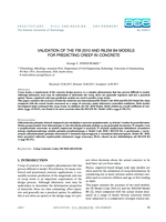 Validation of the fib 2010 and RILEM B4 models For predicting creep in concrete