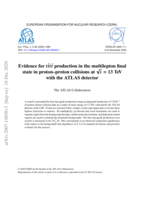 Evidence for 𝒕 ¯𝒕 𝒕 ¯𝒕  in the multilepton final state in proton–proton collisions at √s 13 TeV with the ATLAS detector