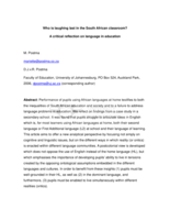 Who is laughing last in the South African classroom? A critical reflection on language in education