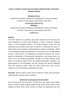 Voices of resilience : female school principals, leadership skills, and decision-making techniques