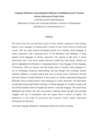 Language affordances and pedagogical challenges in multilingual grade 9 Natural Sciences classrooms in South Africa