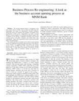 Business process re-engineering : a look at the business account opening process at MNM Bank