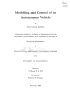 Modelling and control of an autonomous vehicle