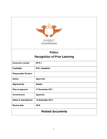 Policy : Recognition of Prior Learning