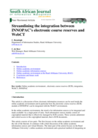 Streamlining the integration between INNOPAC’s electronic course reserves and WebCT.