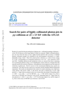Search for pairs of highly collimated photon-jets in pp collisions at √s = 13 TeV with the ATLAS detector