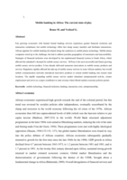 Mobile banking in Africa : the current state of play