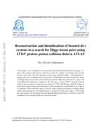 Reconstruction and identification of boosted di-𝝉 systems in a search for Higgs boson pairs using 13 TeV proton–proton collision data in ATLAS