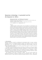Quantum technology : A potential tool for development in Africa