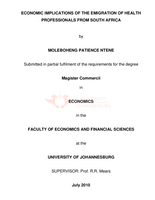 Economic implications of the emigration of health professionals from South Africa