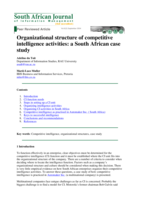 Organizational structure of competitive intelligence activities : a South African case study